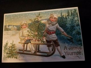 Vintage Antique Christmas Postcard From Early 1900 