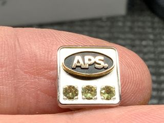 Aps Stunning 1/5 10k Gold Rare Triple Gem 30 Years Service Award Pin.