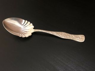 Large Antique Holmes & Edwards Silver Plated Scalloped Serving Spoon Patent 1887