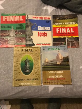 X5 Fa Cup Final Programmes Including 1970 Final & Rare Replay 1970 - 73 3
