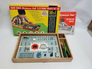 Vintage 1967 Rare Tandy Radio Shack Science Fair Electronic Project Kit 201