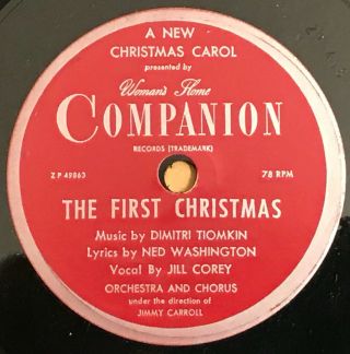 Jill Corey Rare - The First Christmas/silent Night 7 " 78rpm Women 
