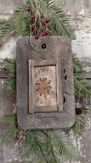 Early Inspired Primitive Handstitched Sampler Christmas Star Ornament Dated 1739