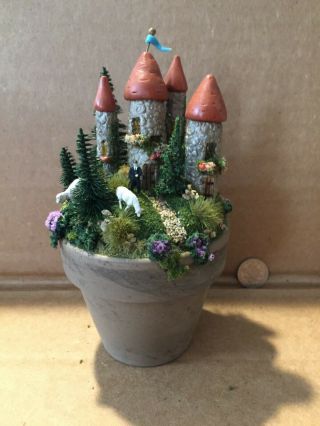 Handmade Miniature Hillside Fairy House Vintage Ooak By O 