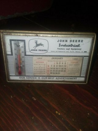 Vintage 1963 John Deere Rare Adverstising Dealership Desk Calendar Thermometer