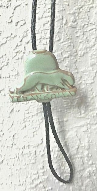 Frankoma Bolo Tie Very Rare Prairie Green 1997.  Ceramic.  Can’t Find Another.