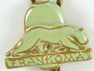 FRANKOMA BOLO TIE VERY RARE Prairie Green 1997.  Ceramic.  Can’t Find Another. 2