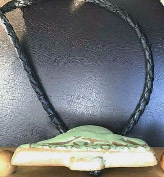 FRANKOMA BOLO TIE VERY RARE Prairie Green 1997.  Ceramic.  Can’t Find Another. 3