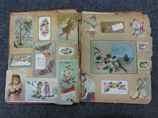Antique Victorian Scrap Book Album Post Cards Greeting Cards Victorian Trade 3