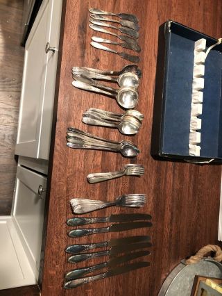 Vintage National Silver Co.  Silverplate Flatware 42 Pc