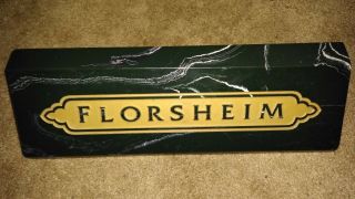 Vintage Rare Htf Florsheim Shoes Green Marble Desk/table Sign - Heavy - Euc