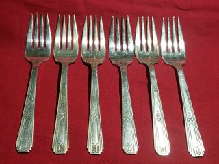 6 Is Wm Rogers Friendship / Medality Pattern Salad Forks