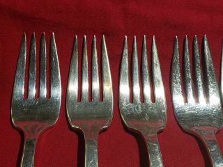 6 IS Wm Rogers FRIENDSHIP / MEDALITY Pattern Salad Forks 3