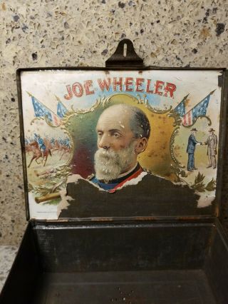 Rare Antique Tin Cigar Box General Joe Wheeler In Blue 1880’s - 1920 ' s N.  Y. 3