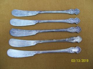 Vintage National Silver Co Set Of 5 Butter Knife Knives / Silver Plate Concerto