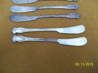 vintage National Silver Co SET OF 5 Butter Knife Knives / Silver Plate CONCERTO 3