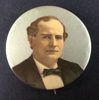 Rare Silver 2 " C1900 William Jennings Bryan Presidential Campaign Pinback Button