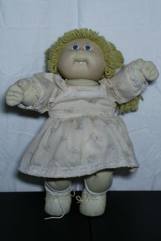 Vintage Cabbage Patch Kids Doll Girl In Dress