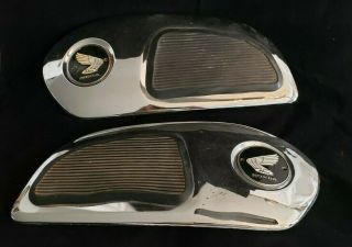 Rare Vintage 1972 - 75 Honda Cd175 Cd 175 Fuel Tank Side Covers With Emblems