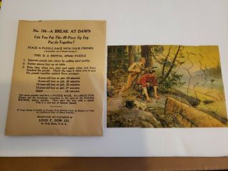 A Break At Dawn Jig Zag Puzzle Louis F Dow Co Rare Very Old And Complete