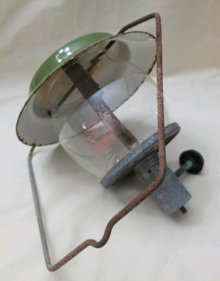 Coleman Lantern Pyrex Glass Globe Green For Portable Propane Tank Vintage
