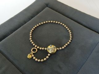 Rare Adjustable Antique Victorian Etruscan Gold Filled Bracelet Floral Enamel
