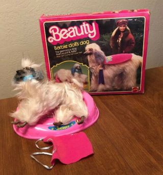 Vintage Beauty Barbie Doll’s Dog 1018 1979 Mattel W/box Afghan Poseable