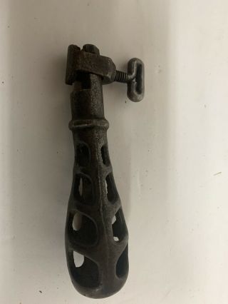 Vintage Antique Cast Iron Metal File Handle Holders Tool (storage4)