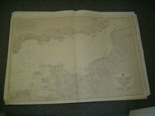Vintage Admiralty Chart 2675 English Channel - Eastern Portion 1955 Edn