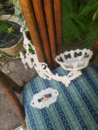 Antique Victorian Cast Iron Wall Oil Lamp Sconce With Swing Arm And Bracket
