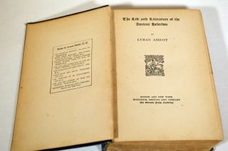 1901 Antique Book Life And Literature Of The Ancient Hebrews Lyman Abbott