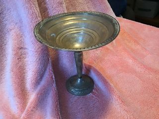 Antique Sterling Silver Weighted Candy Holder On Pedestal (m30)