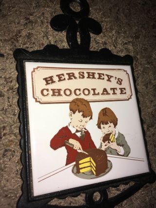 Rare Antique Vintage Hershey’s Chocolate Tile Promo Cast Iron Ad Hersheys Candy