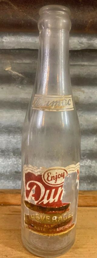 Rare Vtg Dumac West Branch Michigan 7 Oz Clear Glass Soda Pop Bottle Crate 3