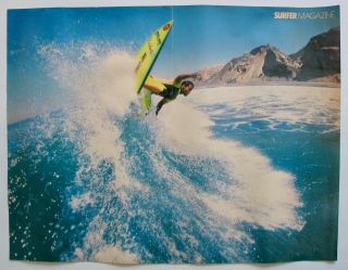 Vintage 1987 Pullout Poster Tag Gasparian Surfing Blacks Beach Linden Surfboard
