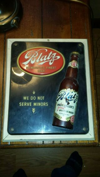 Vintage Rare Blatz Beer Sign On Wall Lone Star Jax Falstaff