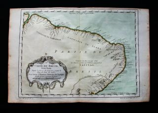 1754 Bellin: Map Of South America,  Brazil,  Brasil,  Rio Grande Do Sul