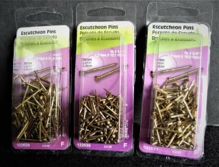 2oz Packet 18 X 3/4  All Brass Escutchion Pins