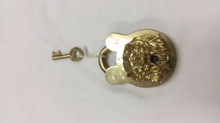 Antique Brass Padlock With Key