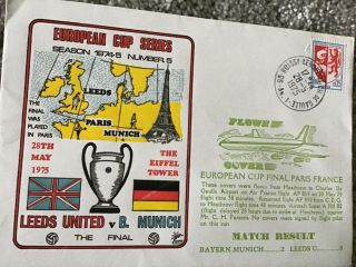Rare Football First Day Cover 1974 European Cup Leeds Utd V Bayern Munich