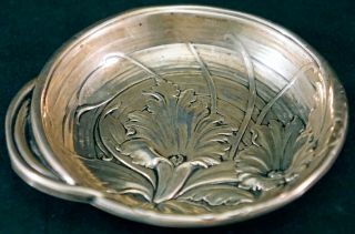 Lovely Wallace Sterling Silver Dish Repoussé Iris Flowers In The Bowl