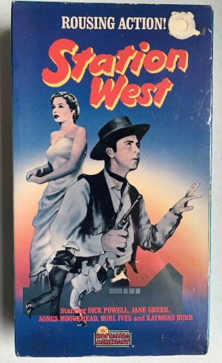 Rare Vintage Vhs “station West” Dick Powell Jane Greer Burl Ives 1987 Fox Movie