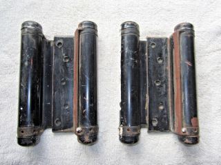 2 Vintage Large 7 1/4 " X 4 1/2 " Double Action Spring Hinges