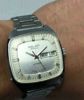 Vintage Poljot Automatic 23 Jewels Mens Wrist Watch Made In Ussr