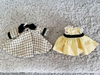 Vintage Vogue Ginny Doll Yellow/black Plaid Coat (tagged) And Dress