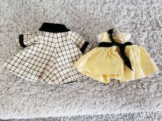 Vintage Vogue Ginny Doll Yellow/Black Plaid Coat (Tagged) and Dress 2