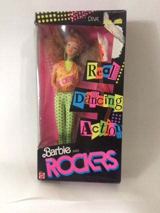 1986 Mattel Barbie And The Rockers Diva Doll Box Nrfb