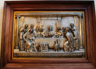 Vintage Metal Wall Hanging Of " The Last Supper "