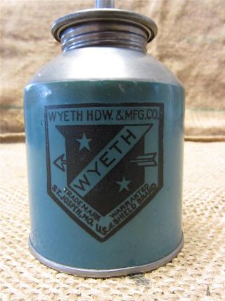 Vintage Wyeth Hardware Oil Can Antique Oiler Tractor Truck Farm St Joseph 8552