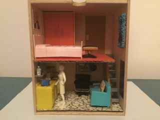 Dollhouse Room Box - Mid Century Style Architecture - Vintage Lundby,  Marx,  Superior